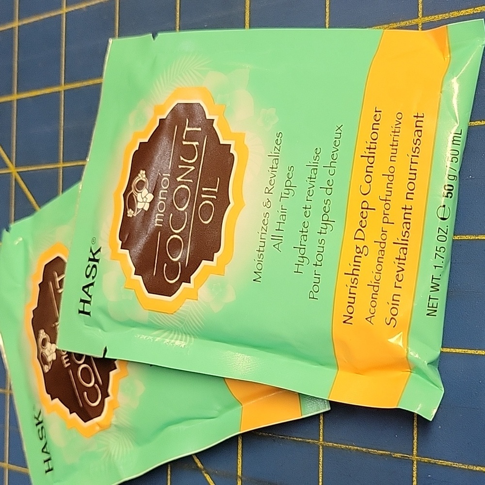 Hask Monoi Coconut Oil Hair Nourishing Deep Conditioner 50g Lot of 2 New Packs - Picture 1 of 2